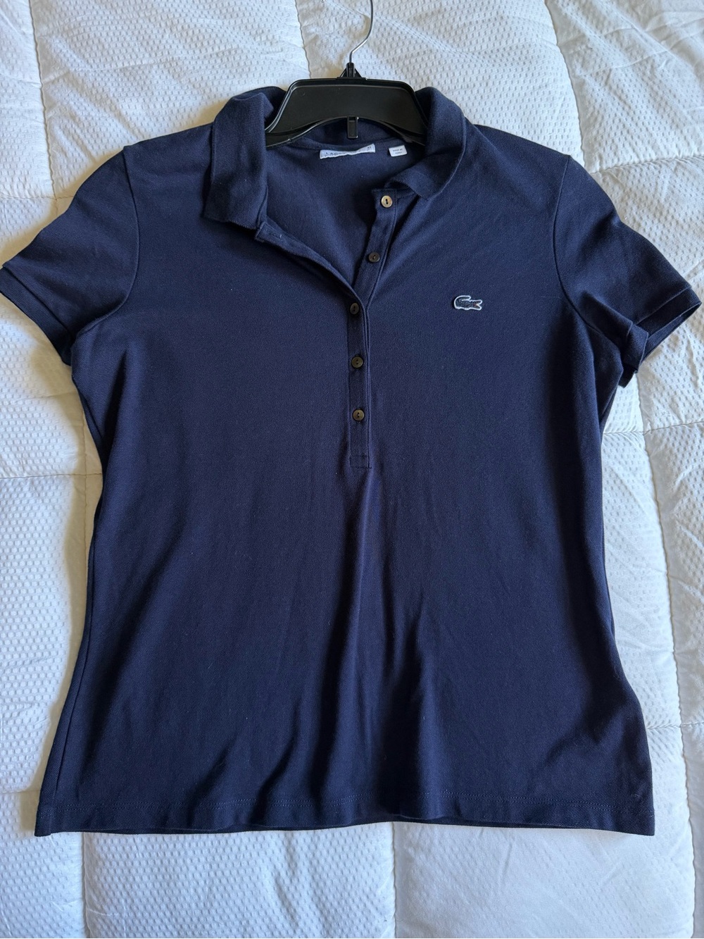 Lacoste Women’s Navy Blue Short-Sleeve Polo size 42